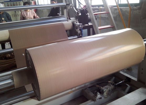सादे बुना हुआ PTFE लेपित शीसे रेशा कपड़ा भूरा रंग साफ करने के लिए आसान है